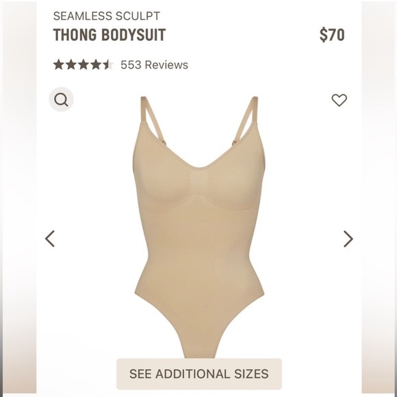 Skims Shapewear Bodysuit Seamless thong Back New XL - Picture 6 of 6